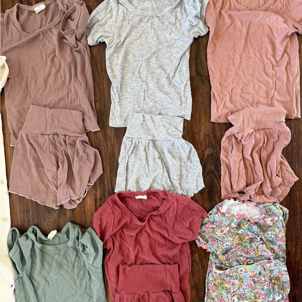 Baby Ribbed Shorts Sets bamboo Jumpsuit Bundle
